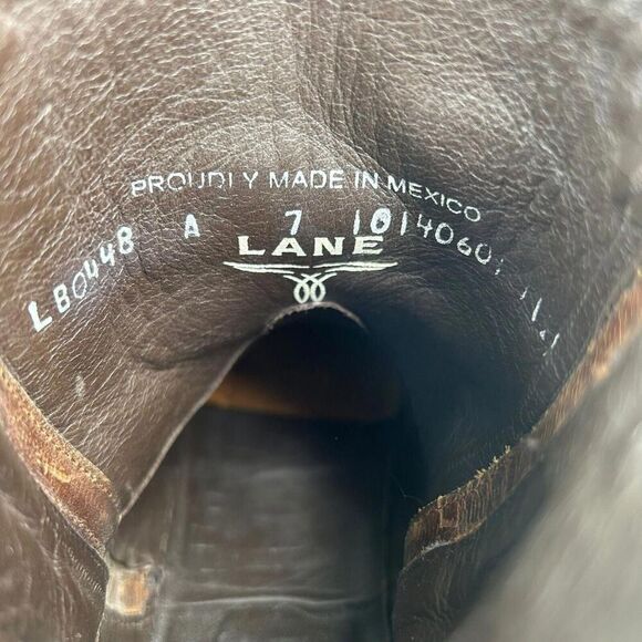 Lane Women's Layten Western Booties US 7 Round Toe Brown Double Zip Short Boots - Picture 12 of 12